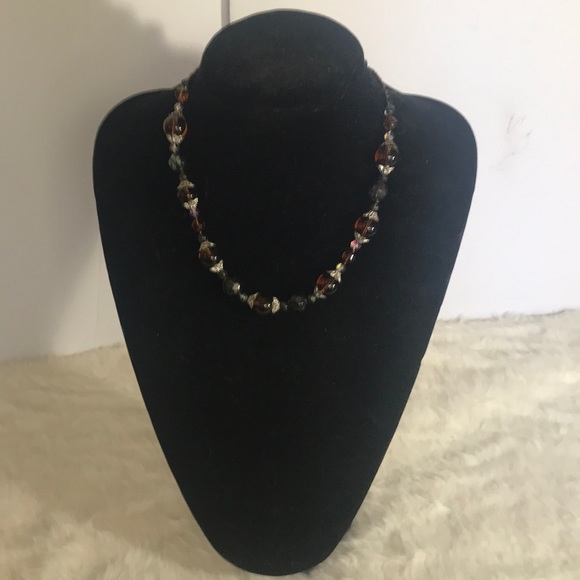 “BROWN GLASS BEAD” NWT 2 piece necklace set. - Picture 5 of 6